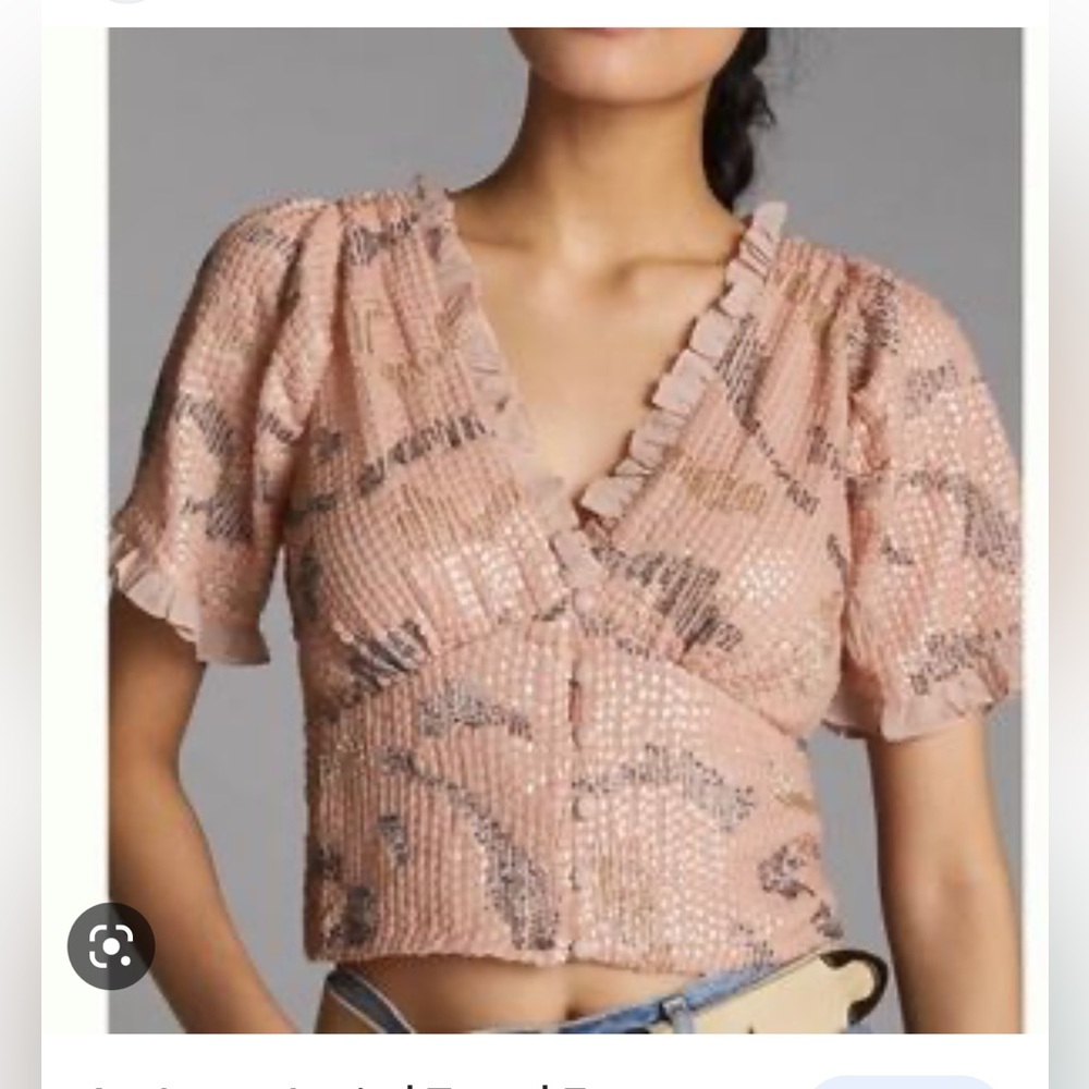 Anthropologie Pink Sequence Forever That Girl